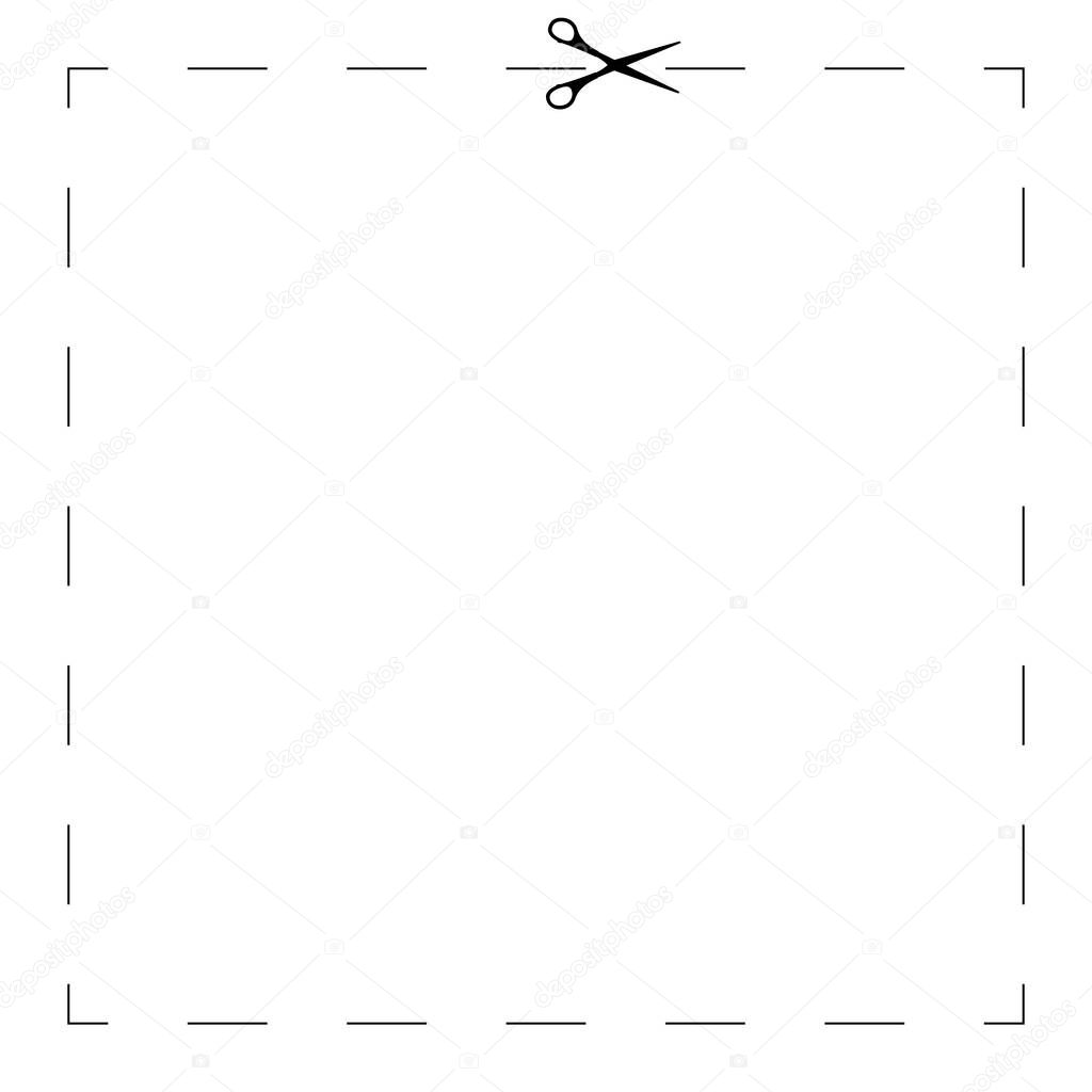 Coupon boundary box with a dotted cut line