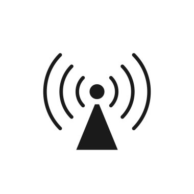 İyonlaştırıcı olmayan radyasyon ikonu. Radyowawes tehlikesinin basit sembolü