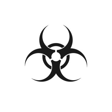 Biyolojik tehlike ikonu. Biyolojik tehlike için basit bir sembol..