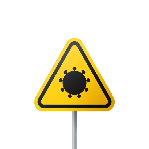 Знак Опасности Коронавируса Sars Cov Вирус Вызывающий Инфекционное Заболевание Covid — стоковый вектор