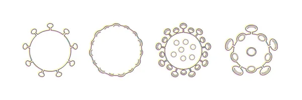 Des Icônes Minces Coronavirus Cov Sras Virus Qui Cause Covid — Image vectorielle