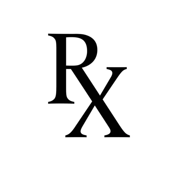 Prescrizione Simbolo Medico Isolato Uno Sfondo Bianco — Vettoriale Stock