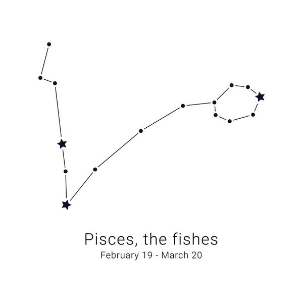 Piscis Los Peces Constelación Fecha Nacimiento — Archivo Imágenes Vectoriales