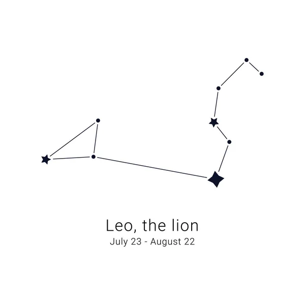 Leo Lion Constellation Plage Dates Naissance — Image vectorielle