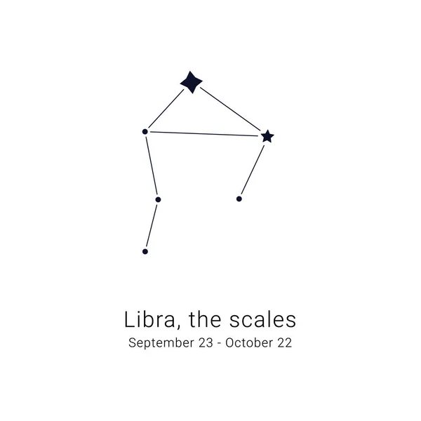 Libra Scales Constellation Date Birth Range — Stock Vector