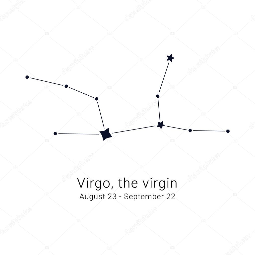 Virgo, the virgin. Constellation and the date of birth range.