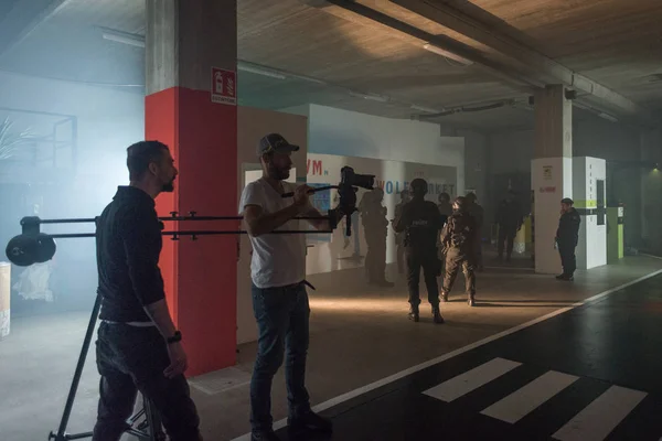 Reportáž ze zákulisí komerční video pro Sf akademie — Stock fotografie