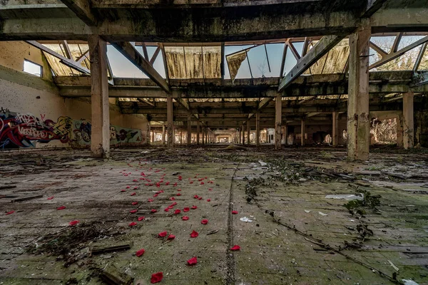 Urbex fotografia w dawnym opuszczonym młynie bawełny — Zdjęcie stockowe