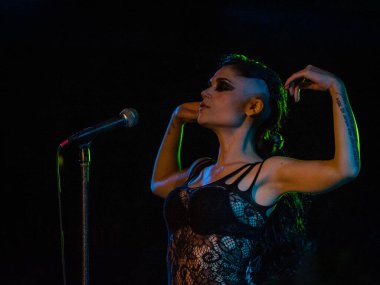 Milan, Italy - June 6, 2018: Italian metal rock band KANTIKA, performs at LEGEND CLUB of Milan. Brambilla Simone Live News photographer