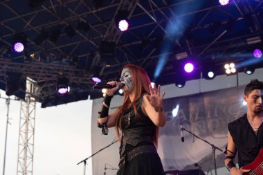 Bergamo, Italy - August 04, 2018: The rock metal group SAILING TO NOWHERE performs at METAL FOR EMERGENCY in Filagosto Festival of Filago (BG). Brambilla Simone Live News photographer