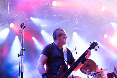 Bergamo, İtalya - 04 Ağustos 2018: Brezilya heavy metal grubu Metal için acil durumda Filagosto Festival Filago (Bg), Sepultura gerçekleştirir. Brambilla Simone canlı haber fotoğrafçı