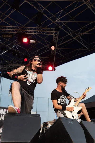 Bergamo Italy August 2018 Heavy Metal Group Skeletoon Performs Metal — Stockfoto