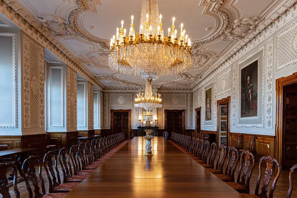 Danimarka Nın Kopenhag Kentindeki Bir Kraliyet Sarayının Tarihi Salonunda Kristal — Stok fotoğraf