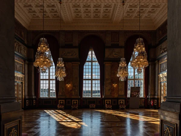 Dos Quartos Históricos Dentro Palácio Christiansborg Copenhague Dinamarca — Fotografia de Stock