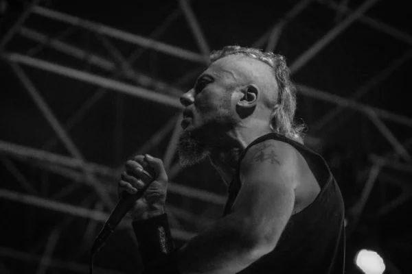 Bergamo Itália Agosto 2016 Banda Italiana Metal Extrema Apresenta Festa — Fotografia de Stock