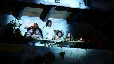 Antignano, İtalya - 14 Nisan 2017: Crucis yol yolu ile haç.
