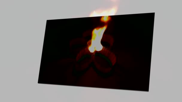 Ряд сірників запалюються одна від одної — стокове відео