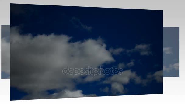 風と青空に積乱雲タイムラプス — ストック動画