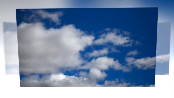 바람과 함께 푸른 하늘에 구름 시간 경과 — 비디오