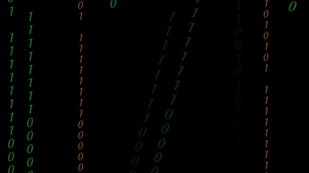 Abstract Binary Digital Code in color — Stock Video