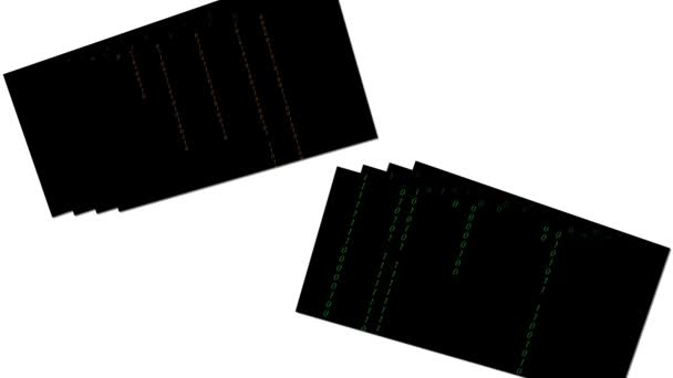 Abstrakt binär Digital kod i färg — Stockvideo