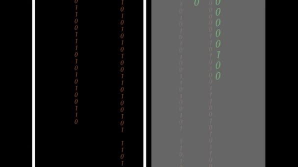 Abstraktní binární digitální kód barvy — Stock video