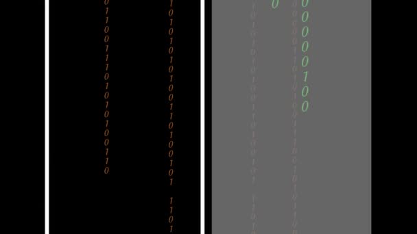 Code numérique binaire abstrait en couleur — Video