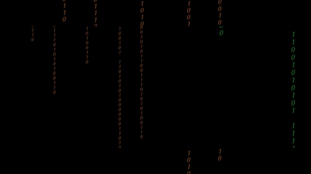 Abstracte binaire digitale Code in kleur — Stockvideo