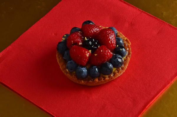 Fresh Red Fruit Pie Restaurant — Stock Photo, Image