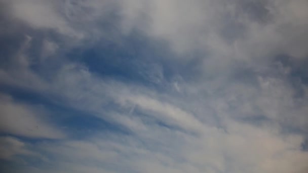 Clouds in blue sky in spring — Stock Video