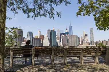 New York - 20 Temmuz 2016: Brooklyn Köprüsü'nün 20 Temmuz 2016