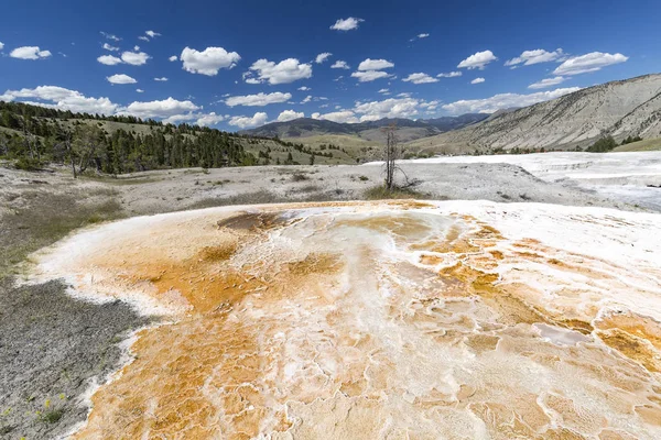 Vista panorámica de Mammoth Hot Springs y sus alrededores en Yello — Foto de Stock