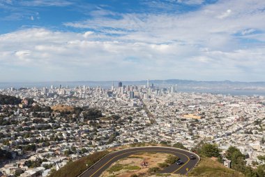 Görünümü, Downtown San Francisco İkiz Tepeler, California, ABD