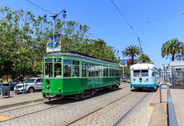 San Francisco, California, ABD - 19 Temmuz 2017: Tarihi street 