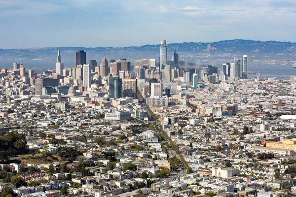 Vedere din centrul orașului San Francisco de la vârfurile Twin, California, Statele Unite ale Americii — Fotografie, imagine de stoc