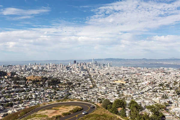Vedere din centrul orașului San Francisco de la vârfurile Twin, California, Statele Unite ale Americii — Fotografie, imagine de stoc