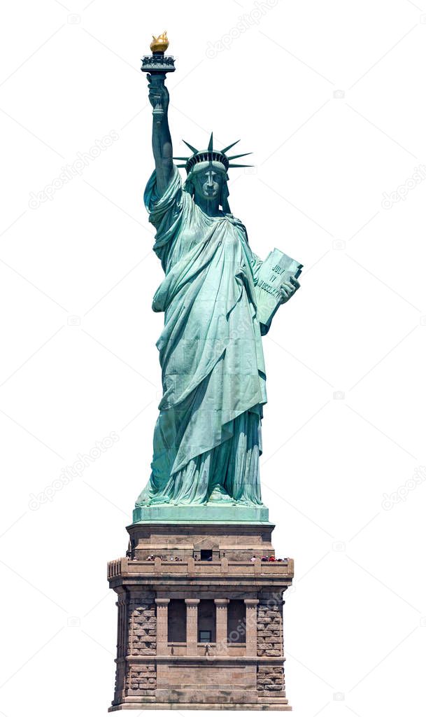 Statue of liberty isolated on white background