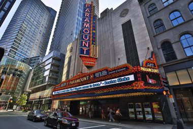 Boston - 21 Temmuz 2017: Paramount Tiyatrosu, Washington boyunca 