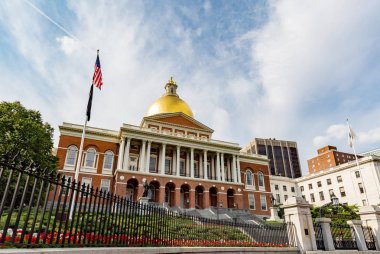 The Massachusetts State House in Boston clipart