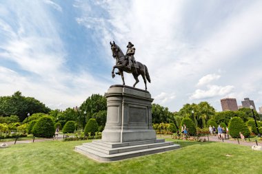 Boston - 20 Temmuz 2017: George Washington heykeli Boston iletişim