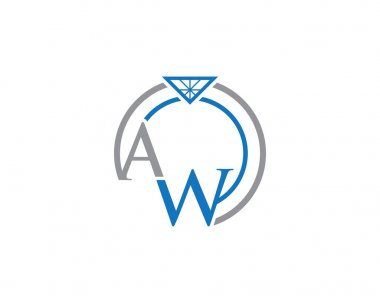 AW yüzük elmas logo mektup