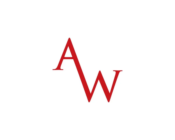 AW levél logó — Stock Vector