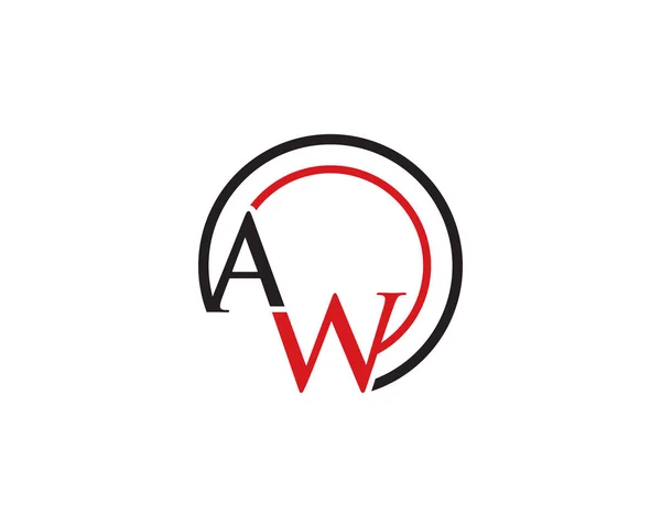 Aw lettera logo — Vettoriale Stock