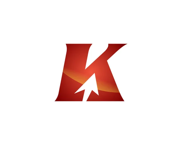 K Buchstabe Pfeil Logo — Stockvektor