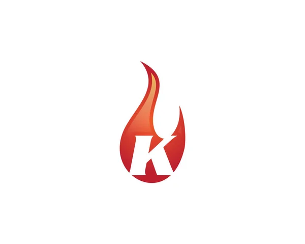 K Buchstabe Flamme Logo — Stockvektor