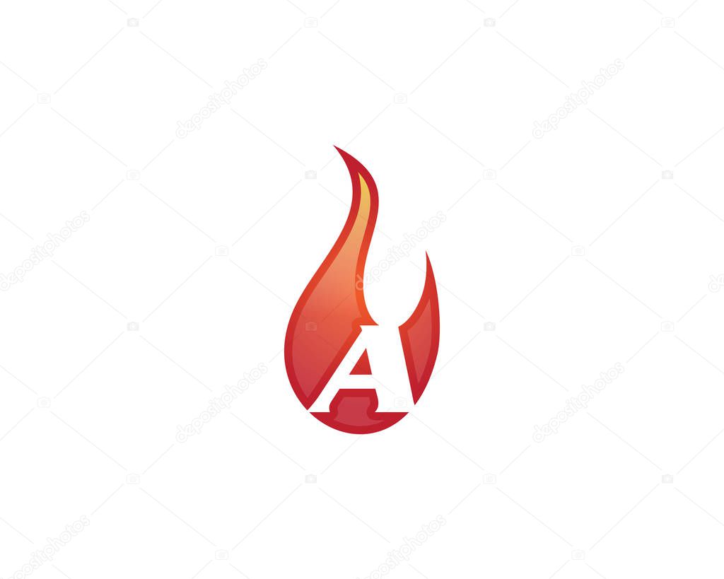 Logo is a letter with fire that symbolizes the spirit, perfect for your sports logo or business