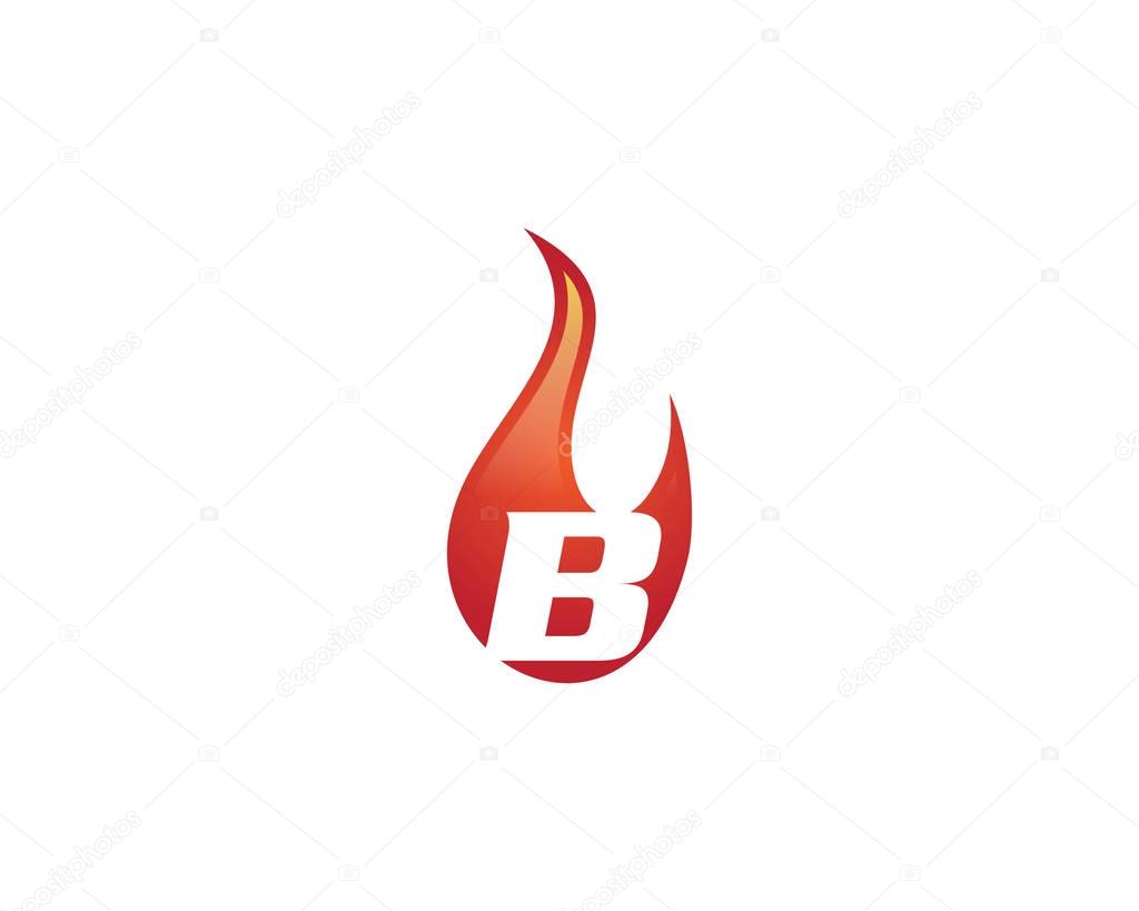 Logo is a letter with fire that symbolizes the spirit, perfect for your sports logo or business