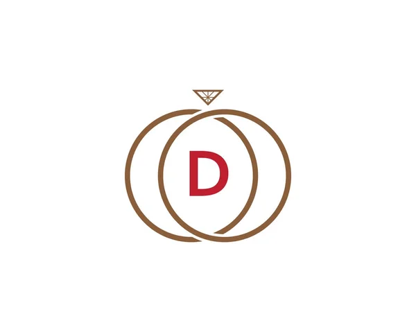 D logotipo do diamante anel de letra —  Vetores de Stock