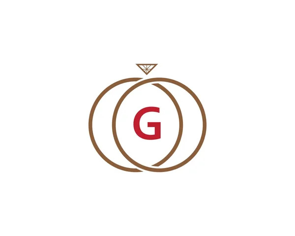 G písmeno prsten diamond logo — Stockový vektor