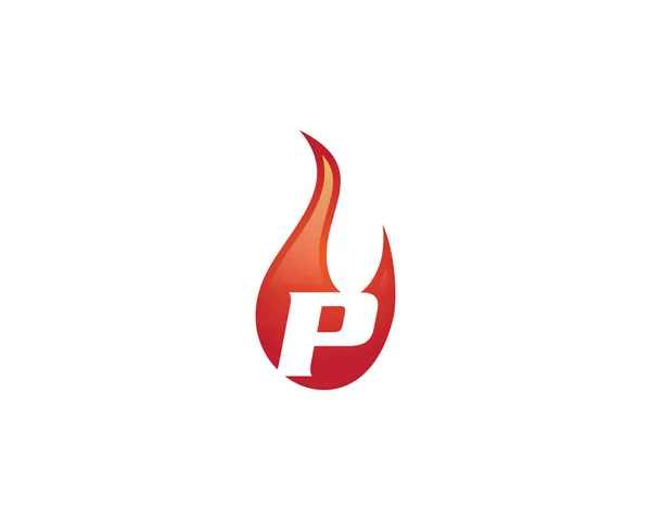 P Buchstabe Flamme Logo — Stockvektor